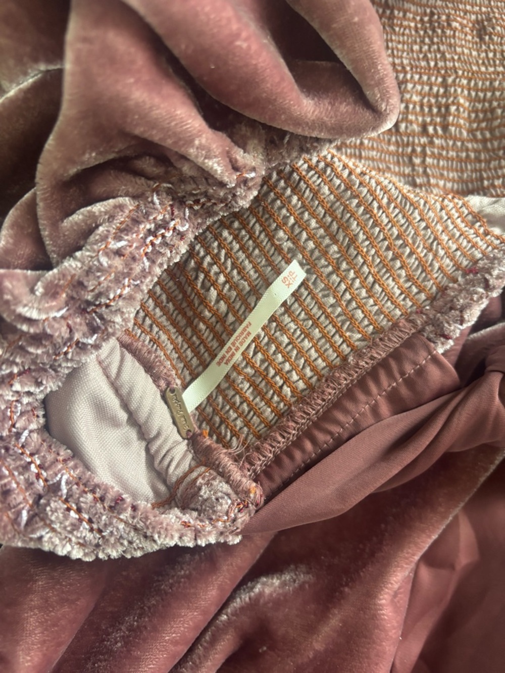 Free People Velvet Easy to Love Mini Dress pink Babydoll - Picture 5 of 7